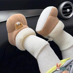 婴幼儿鞋 6到12个月防掉脚抽绳保暖鞋 袜加绒3 1岁软底步前鞋 冬季