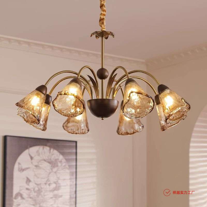 客厅吊灯中古风美式复古大厅主灯设计师高级感轻奢风餐厅卧室灯具