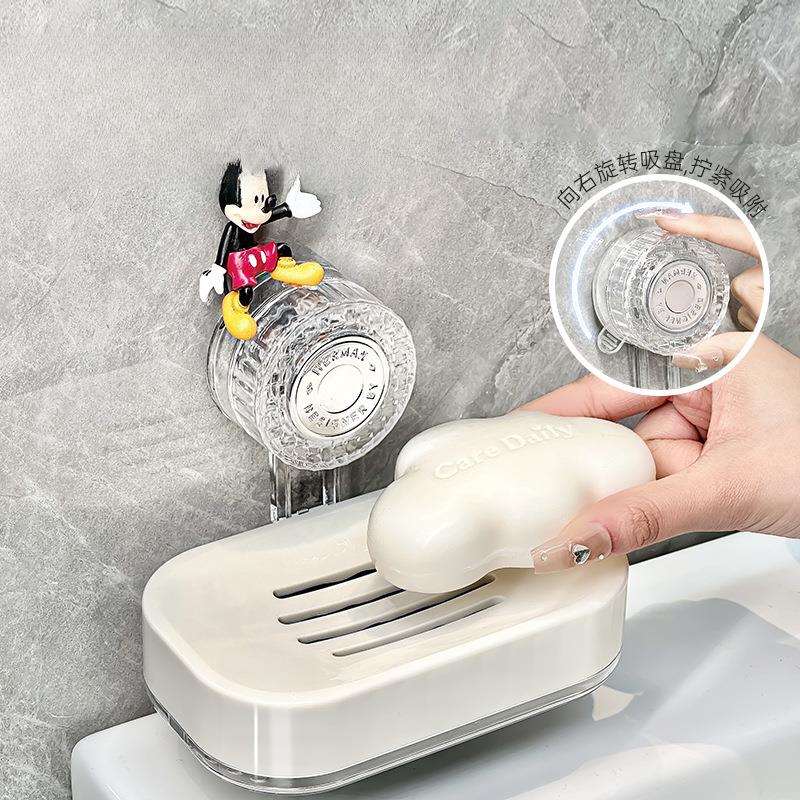 吸盘肥皂盒壁挂免打孔香皂盒置物架卫生间收纳家用高档双层沥水盒