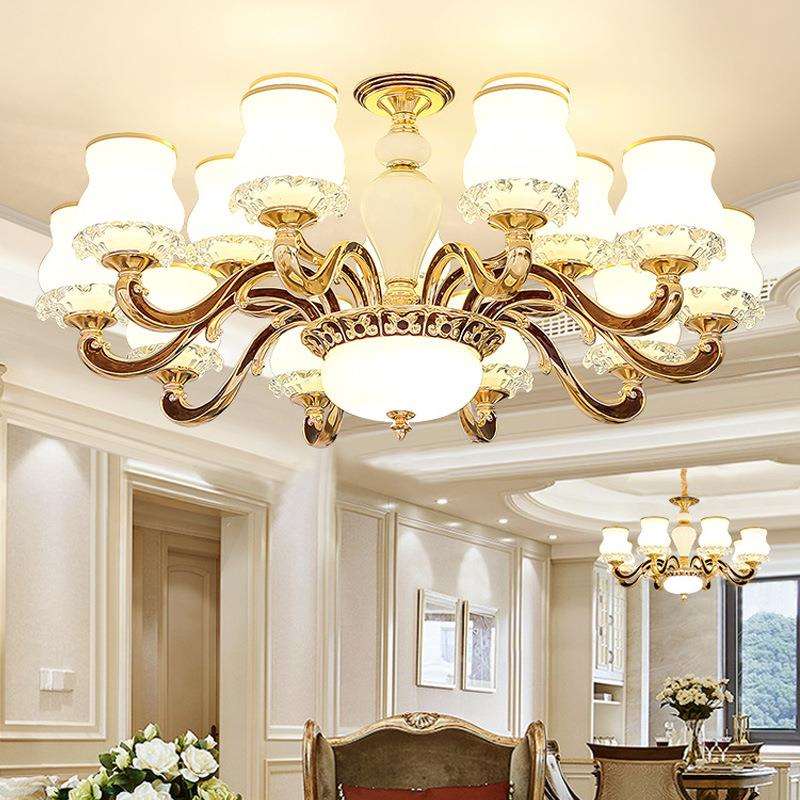 欧式客厅吊灯2025年新款现代简约大气家用吸吊防虫顶灯大厅餐厅灯