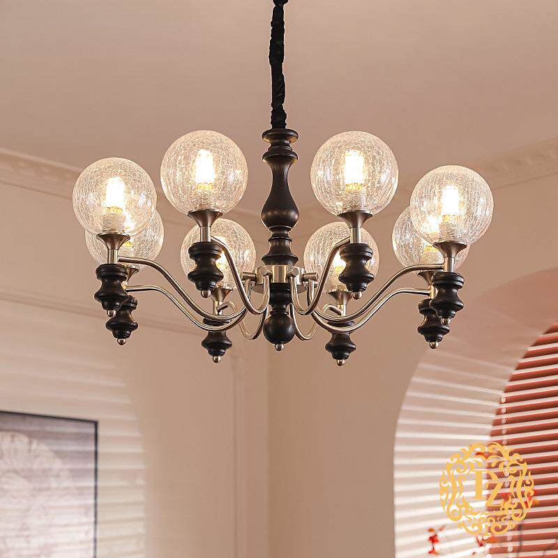 美式客厅吊灯现代中古风设计师大厅主灯2026新款法式复古卧室灯具