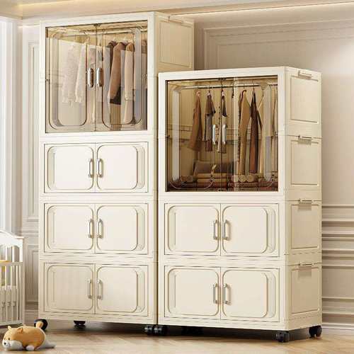 免安装多层折叠收纳柜家用塑料衣柜置物柜玩具收纳柜子衣服收纳箱