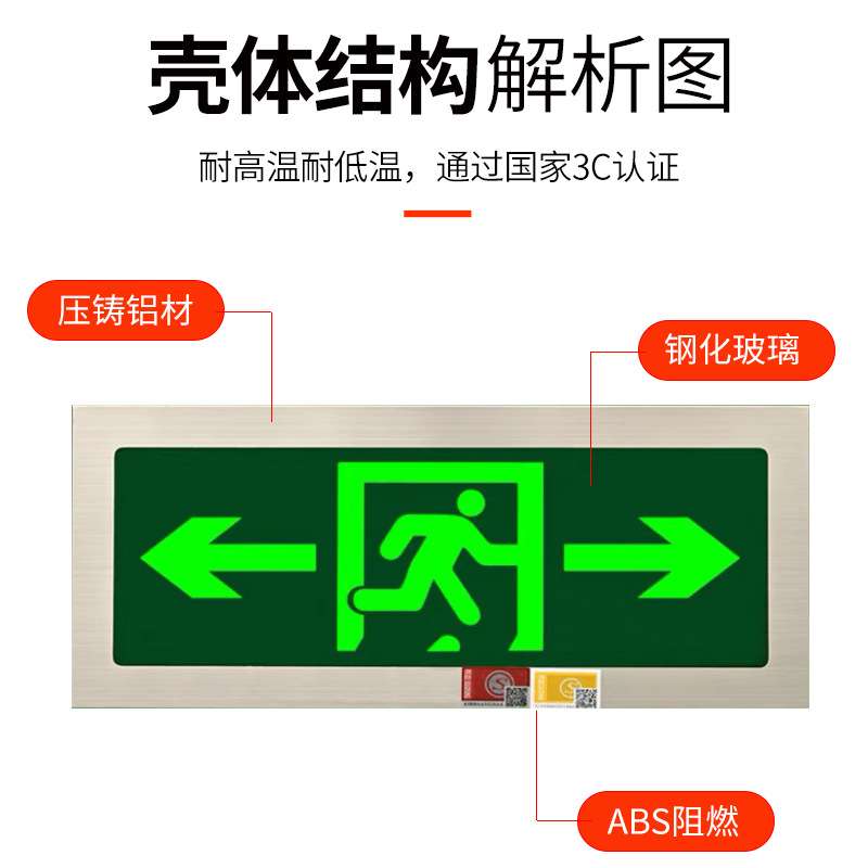 新国标防水应急疏散安全出口指示灯户外IP67照明LED防水应急灯