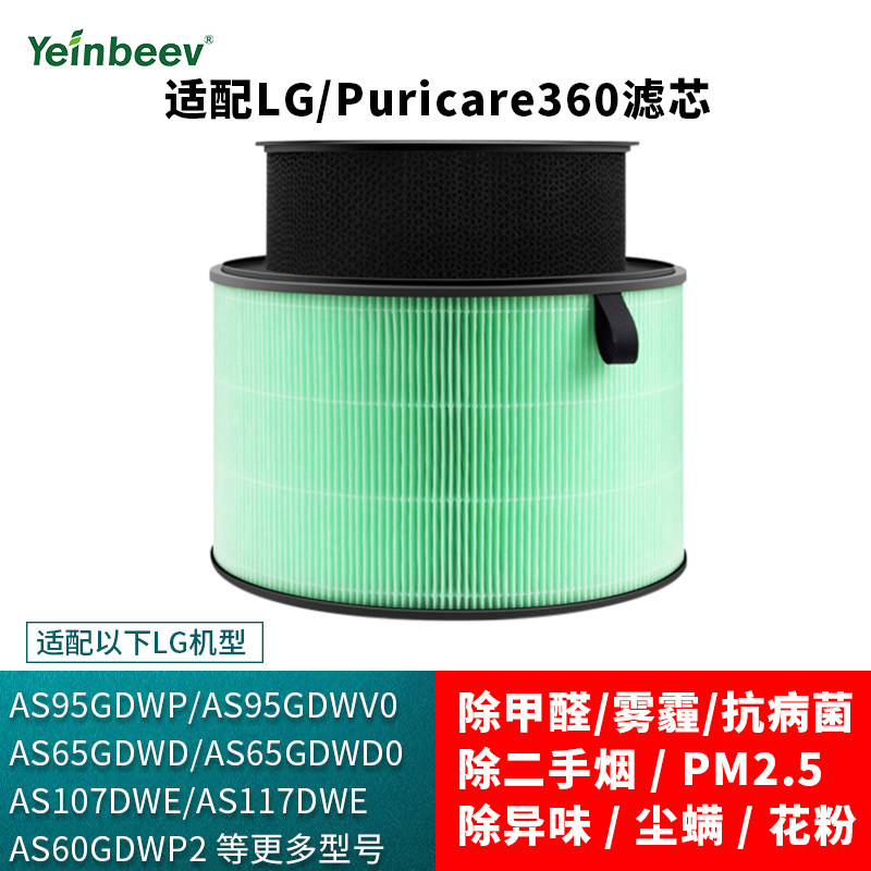 适配LG空气净化器滤芯AS95/65/247GDW/281/117DWE系列过滤网除醛