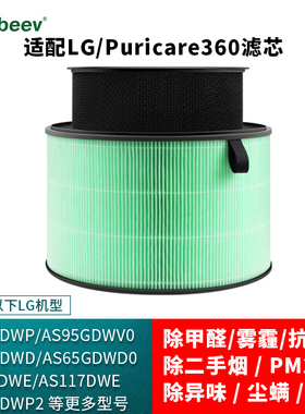 适配LG空气净化器滤芯AS95/65/247GDW/281/117DWE系列过滤网除醛