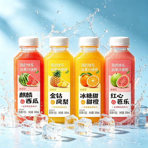 红心芭乐果汁0脂0卡饮品300ml小