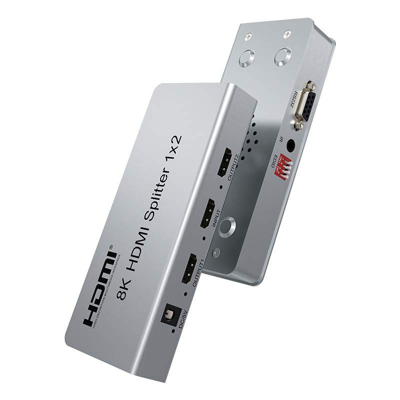 HDMI8K超高清分配器一进二出1分2带EDID管理8K@60hz带IR 4K@120hz