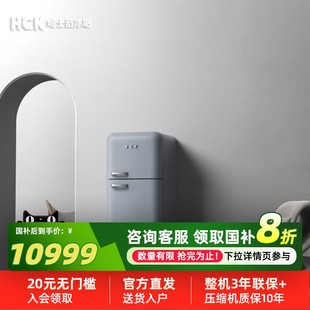 HCK哈士奇侘寂风237L双门复古冰箱冷冻冷藏家用客厅大容量高颜值