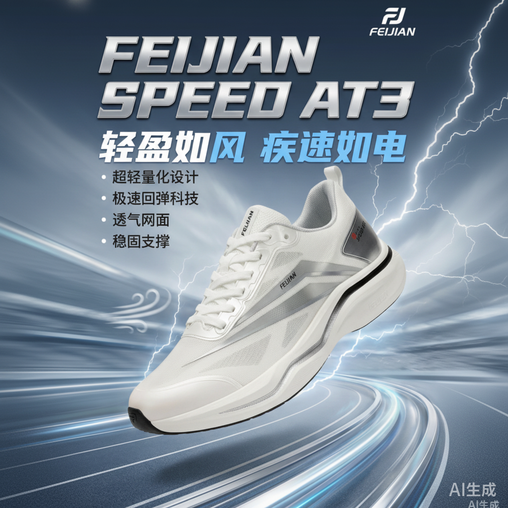 飞箭锋速AT3超轻跑鞋男女减震