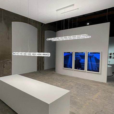 2024新款艺术竹节餐厅吊灯现代简约一字长条茶室设计感吊灯