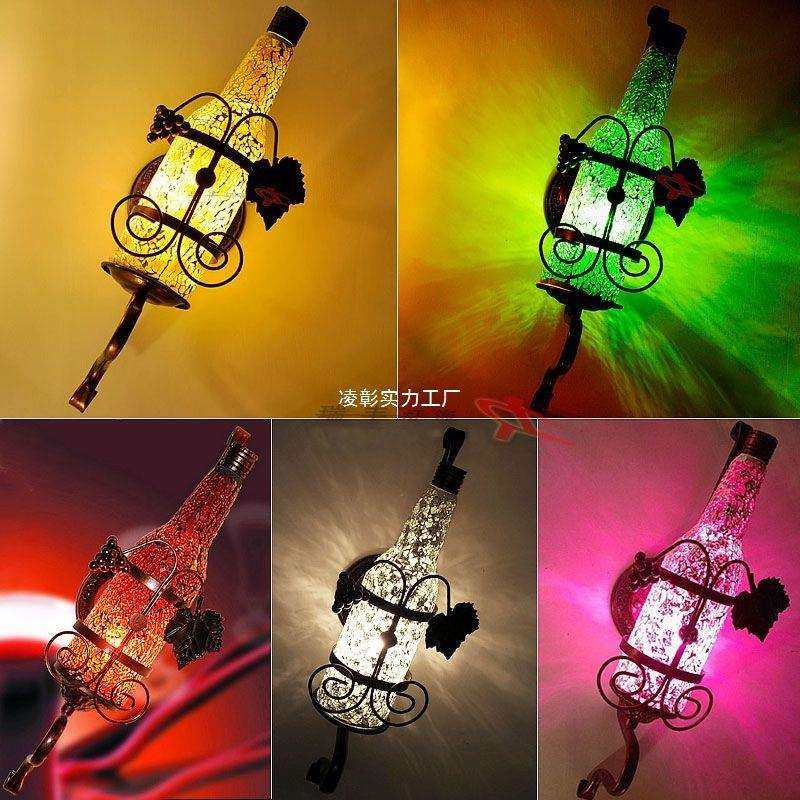 酒瓶壁灯美式乡村酒吧灯欧式复古工业风餐厅灯个性创意酒柜吧台灯