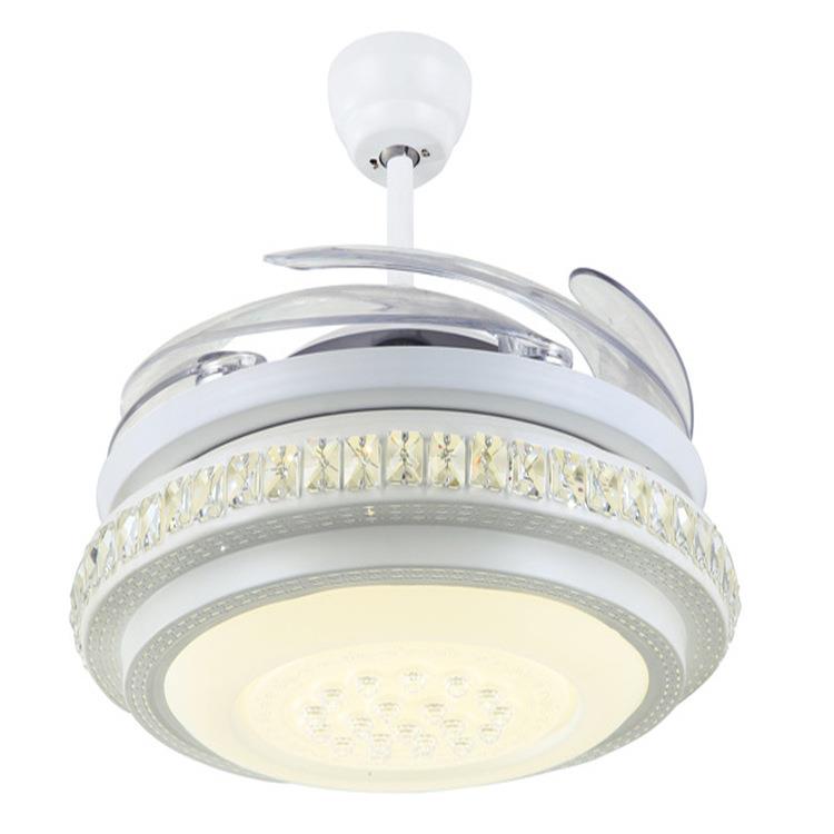 52寸水晶新款隐形风扇灯现代新款大尺寸客厅餐吊扇灯卧室吊扇吊灯