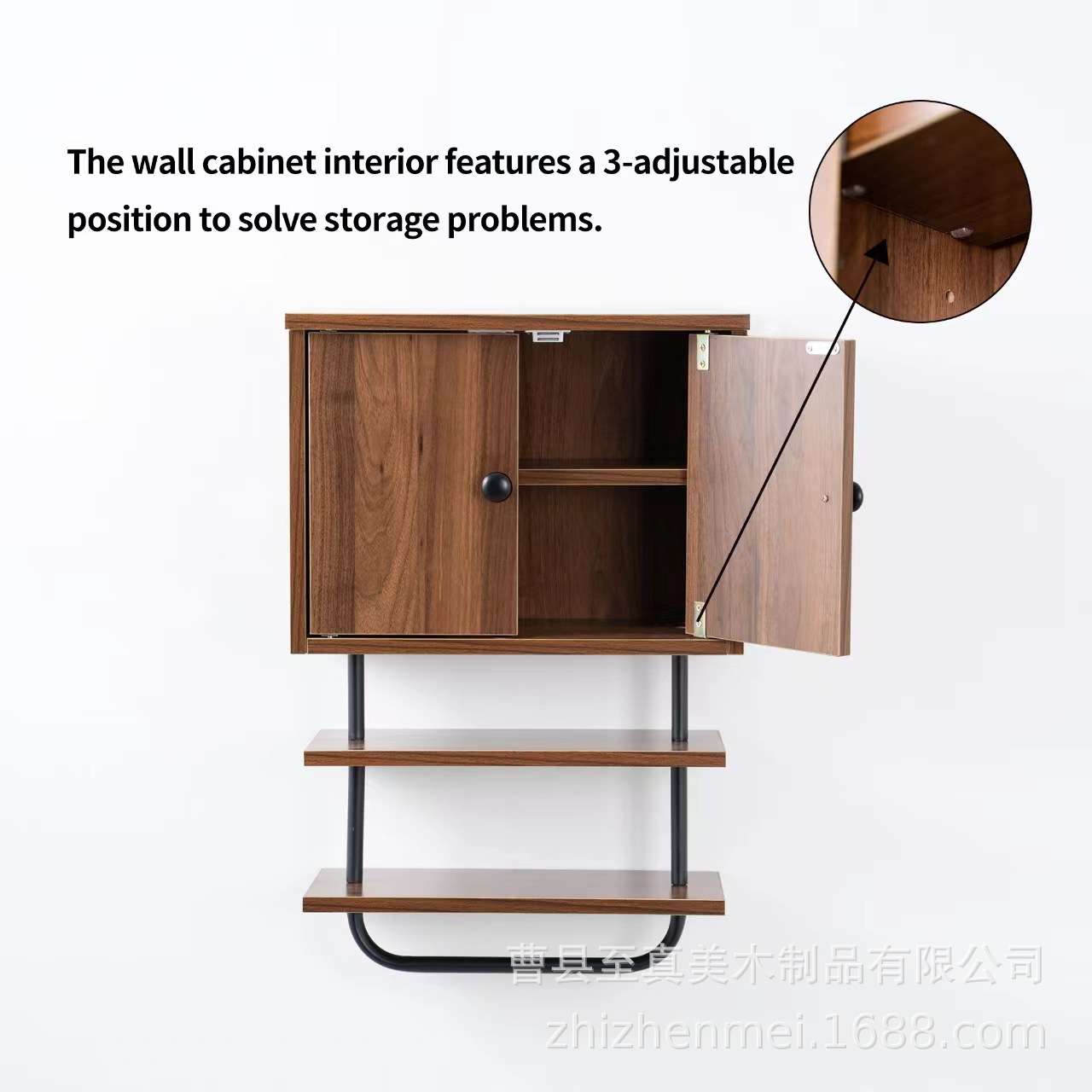 复古壁挂式木质浴室柜实木双开门浴室柜美式乡村毛巾杂物架储物柜