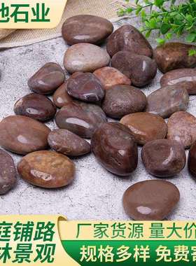 红色鹅卵石抛光灰红色雨花石 造景装饰红色 装饰红色石子