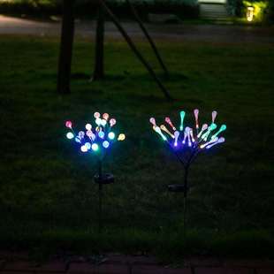 太阳能20led气泡圆球灯气泡水滴冰柱灯4彩闪光花园灯节日地插灯