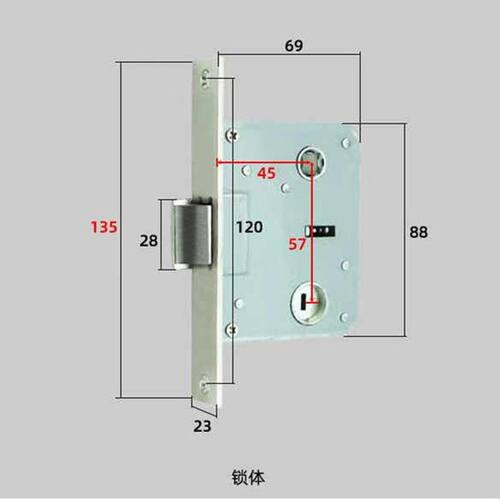 5745大单舌插芯木门房间门锁140孔距不锈钢门锁换锁家用通用型