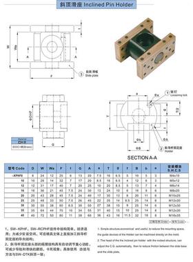 模具日标三协 Sankyo标准KPHF斜顶滑座 斜顶装置 斜顶座 斜顶滑块