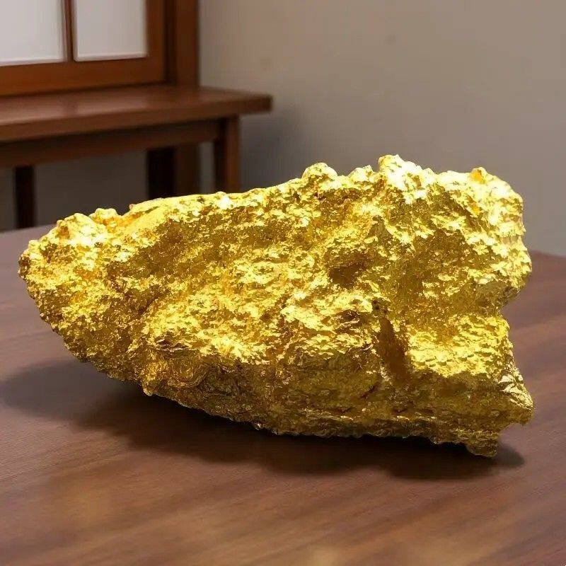 天然狗头金原石矿石收藏品古玩老物件桌面招财摆件金色