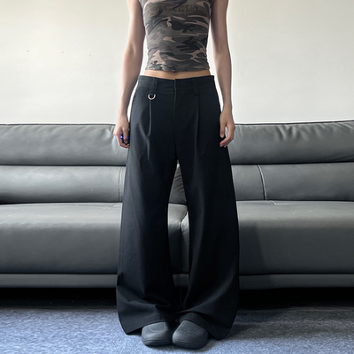 韩版垂感西裤男宽松直筒