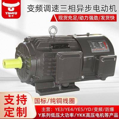 衡水电机厂家定制生产YVFE2-8极1.5-110W变频调速三相异步电动机