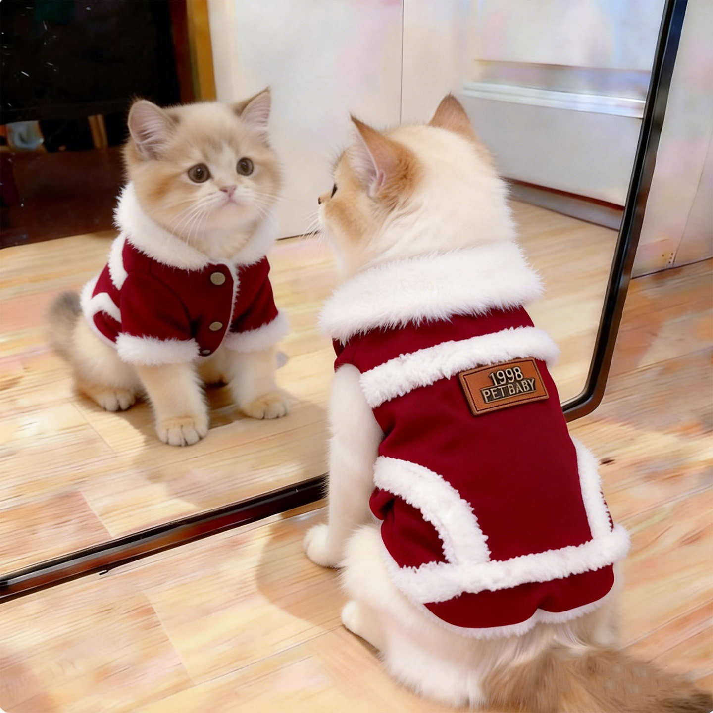 猫咪衣服秋冬保暖喜庆棉衣外套日常加绒防掉毛金渐层布偶宠物服装,宠物/宠物食品及用品,猫宠物服装/雨衣（新）,淘宝优惠券,粉丝福利购,淘宝优惠卷