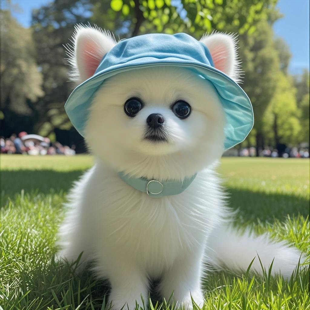 狗狗帽子可爱露耳朵猫咪夏季防晒帽太阳帽泰迪比熊博美遮阳渔夫帽