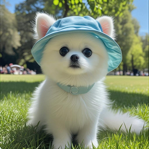 狗狗帽子可爱露耳朵猫咪夏季防晒帽太阳帽泰迪比熊博美遮阳渔夫帽