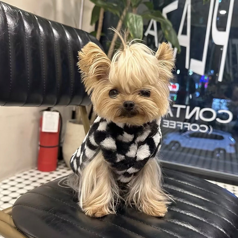 狗狗衣服格子外出服防掉毛