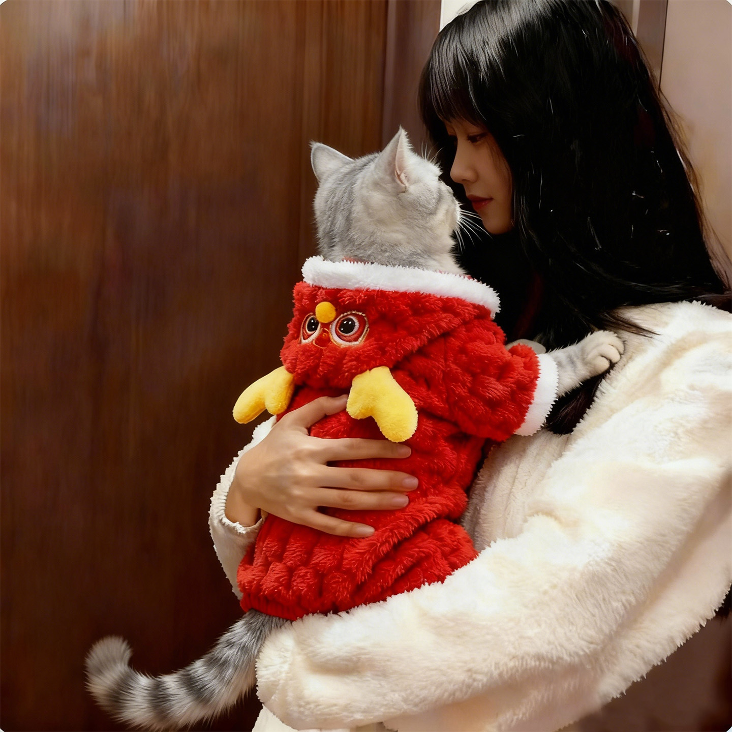 猫咪衣服秋冬装加绒加厚新年喜庆