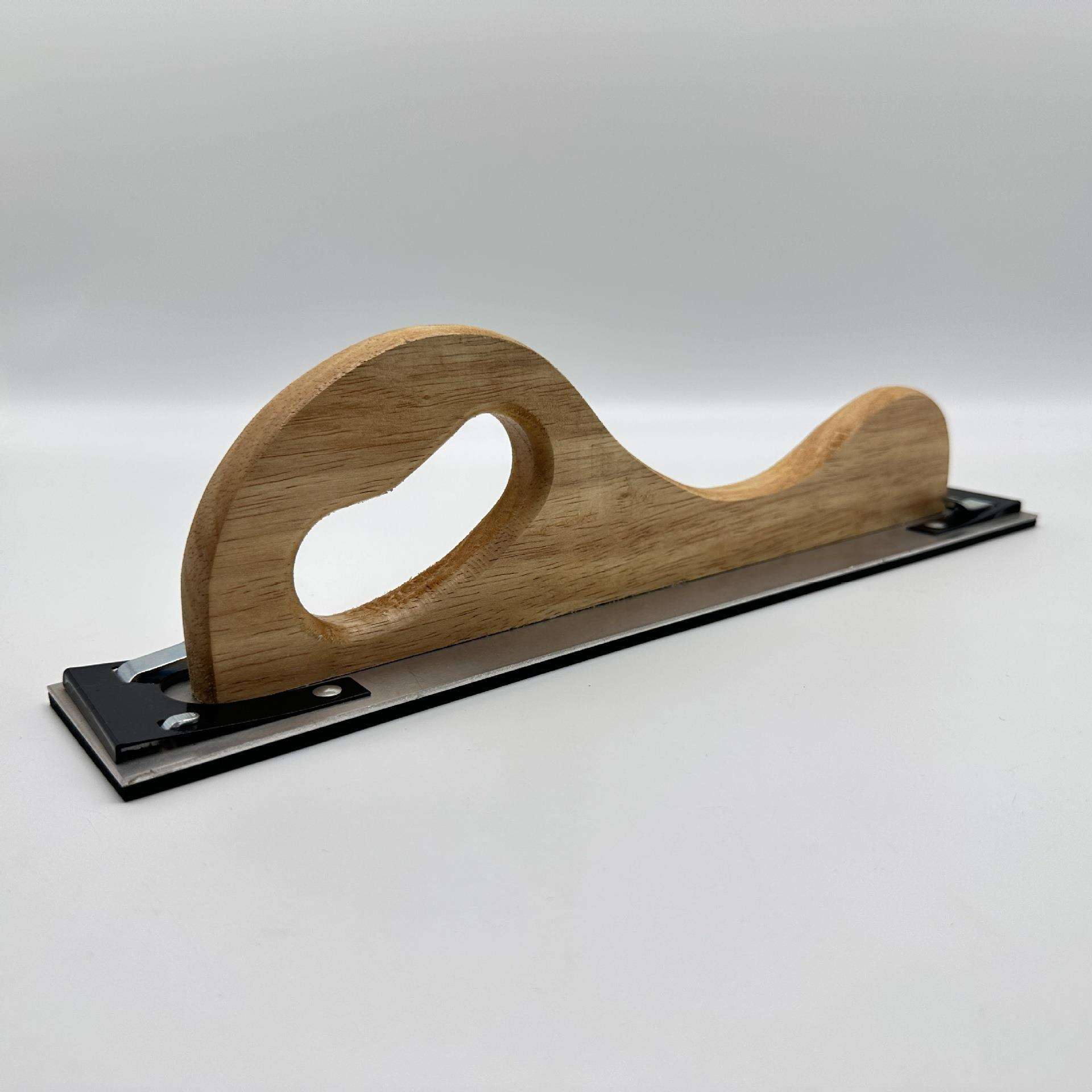 加长款木柄打磨砂板400x70mm 带铝板和钩垫铝板厚度2mm EVA 底板