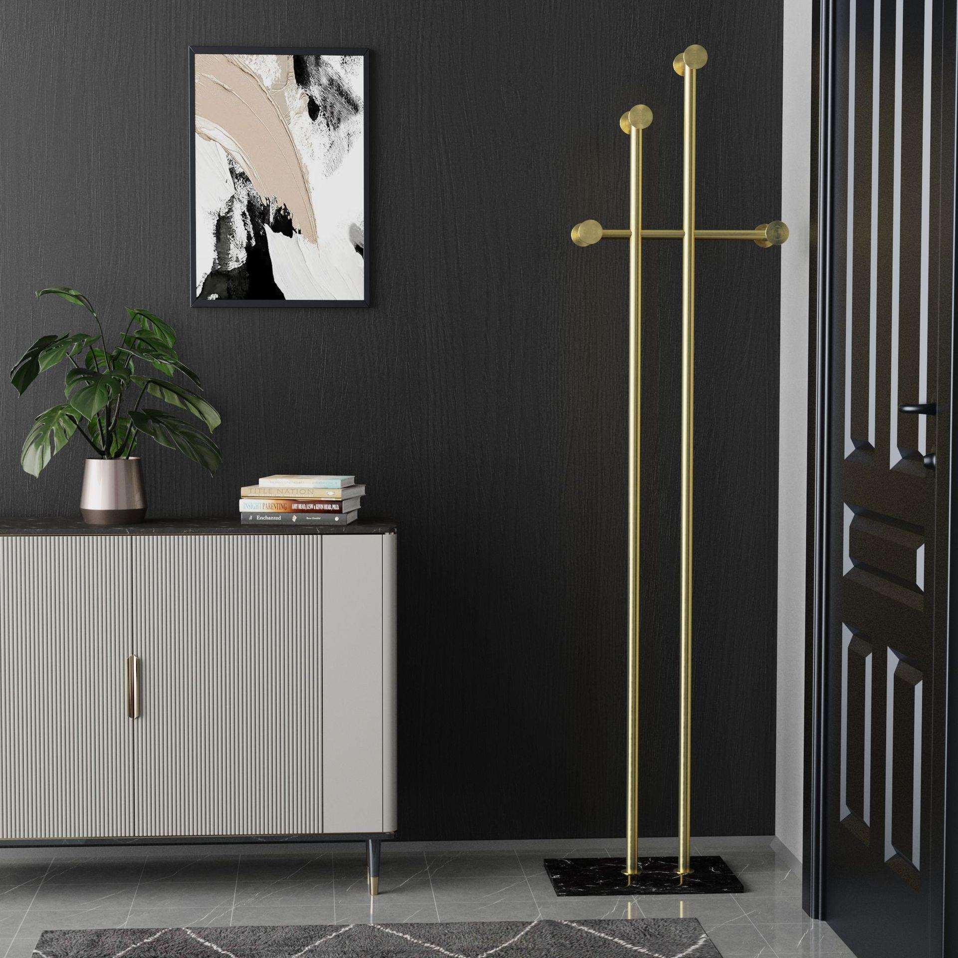 轻奢衣架落地卧室门口挂衣架网红家用衣帽架客厅酒店民宿衣服架子