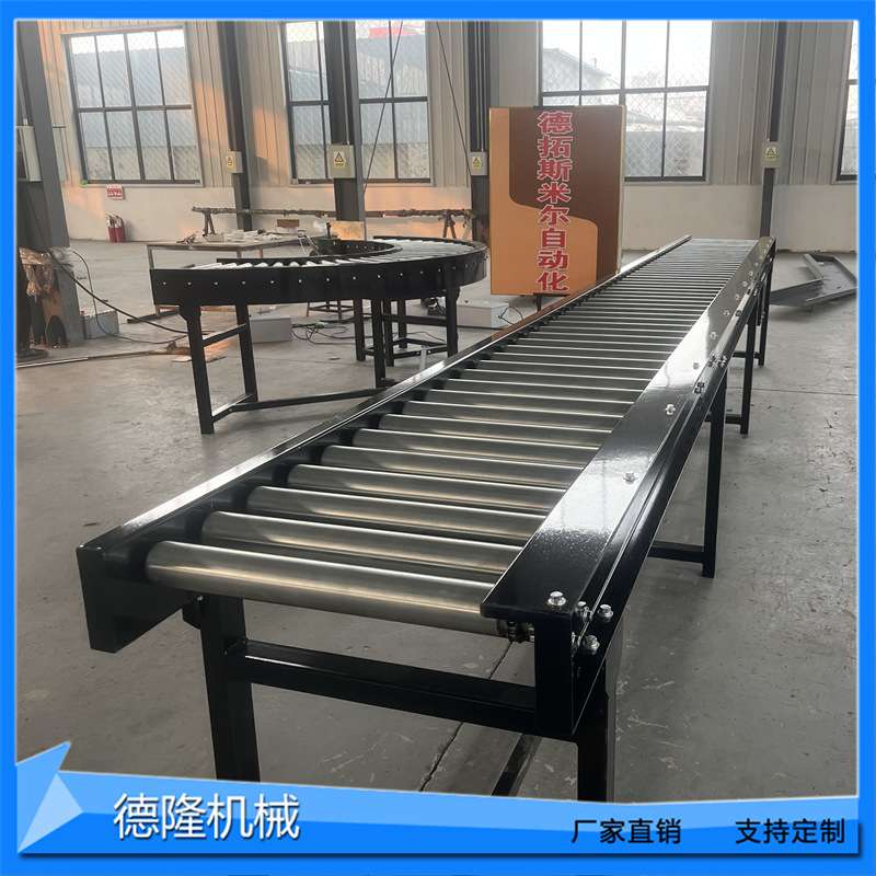 水平滚筒运输机180度辊筒转弯机动力滚轮传送带方滚筒装配流水线