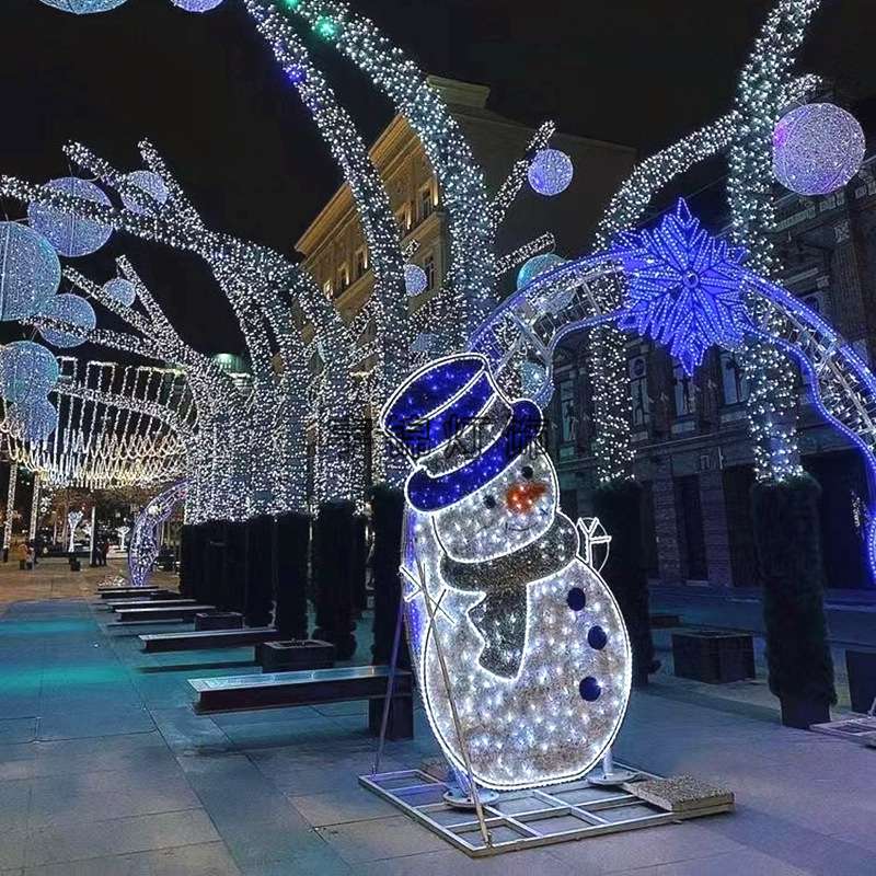 源头工厂户外工程亮化圣诞节日灯户外拱门灯饰LED雪人拱门造型灯
