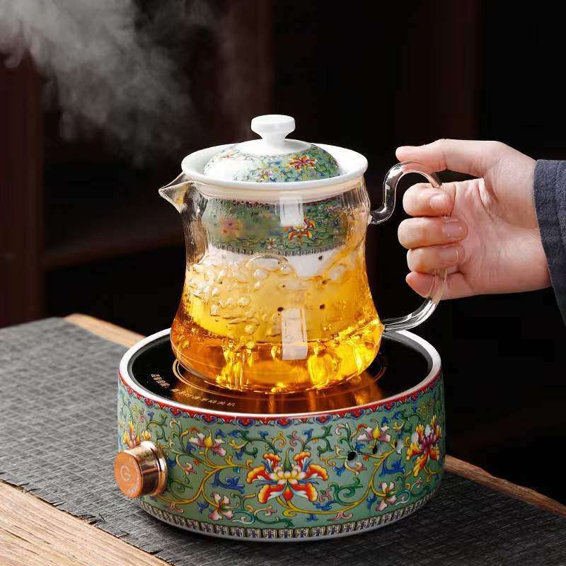 珐琅彩耐热煮茶器蒸煮茶电陶炉子