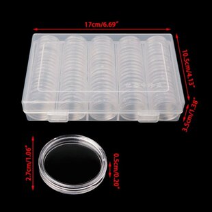pCapsules collect 极速100 Holder Box Plastic Round Coin 27mm