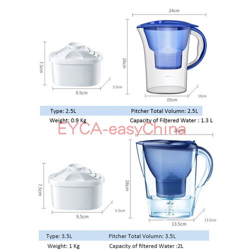 新品Water Pitchker With Filter Household Water Purifier 6 Fi