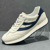 男鞋 男真皮透气平底阿甘鞋 2025新款 软底防滑运动鞋 休闲德训鞋 春季