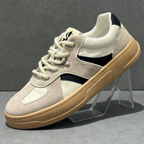 男士复古德训鞋2024秋季男鞋厚底休闲鞋子男真皮时尚百搭平底板鞋