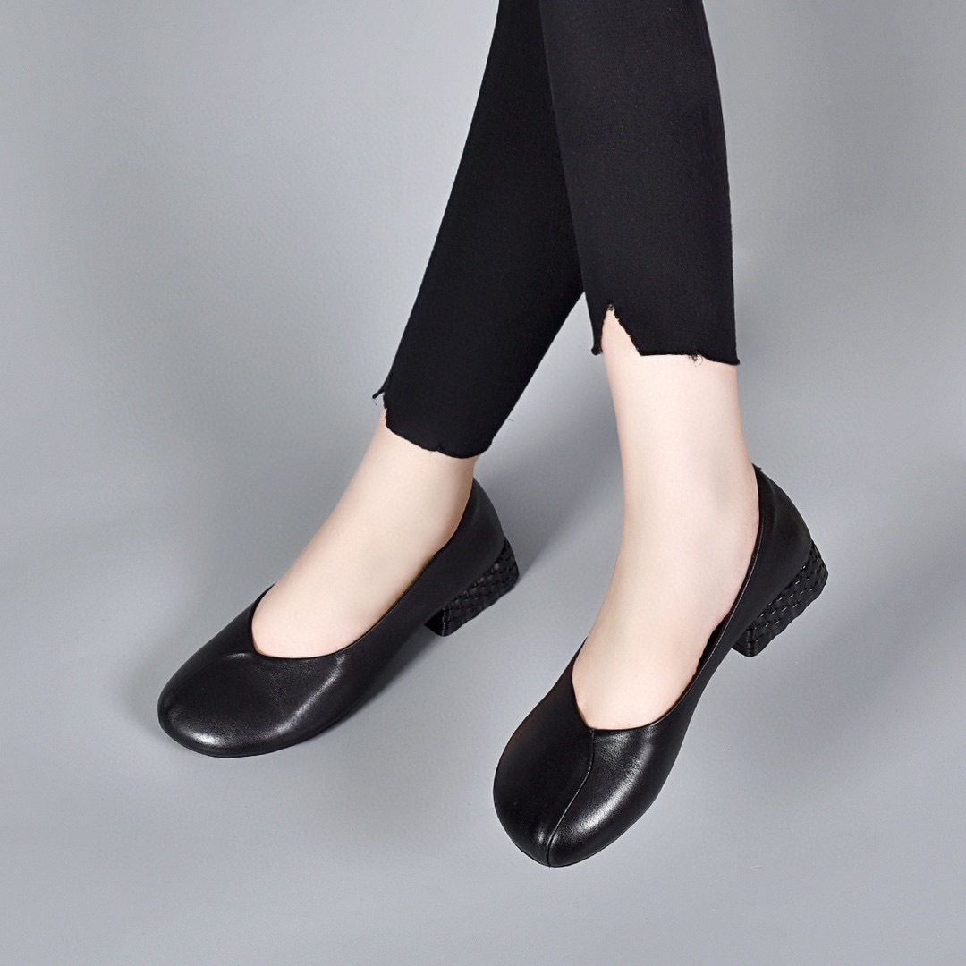 乐福鞋女2023秋新款圆头浅口平底鞋单鞋软底软面奶奶鞋牛皮懒人鞋,女鞋,乐福鞋（豆豆鞋）,淘宝优惠券,粉丝福利购,淘宝优惠卷