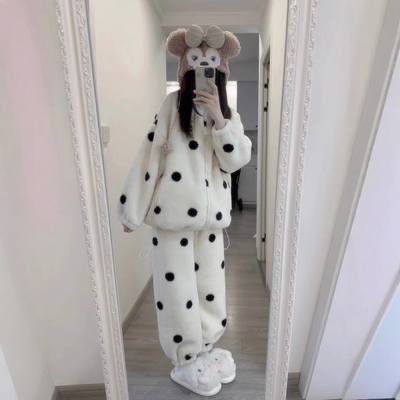 珊瑚绒睡衣女大童秋冬季学生卡通