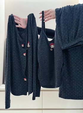 Sin Glee 软糯可爱小红帽女孩德绒睡衣女冬季亲肤大码居家三件套