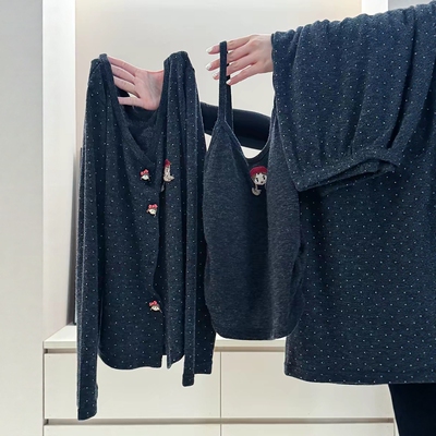 可爱小红帽女孩德绒睡衣女冬季