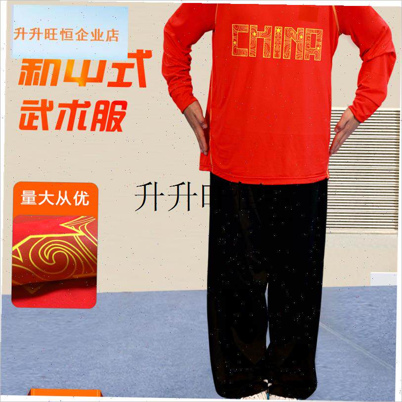 5款中式T恤长袖运动国家队功夫AT恤武术跑步透气训练健身太极速,