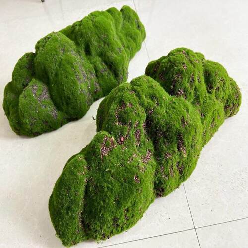 工艺装饰品植绒毛苔藓石头绿植植物墙青苔块插花材料门头仿真花