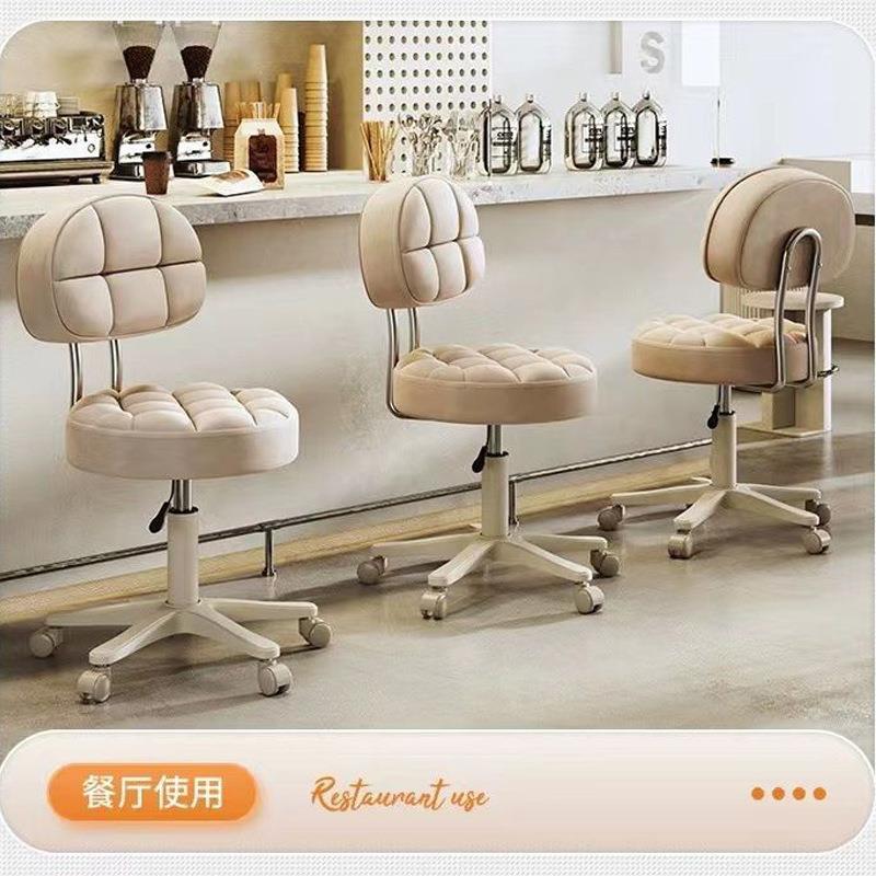 美容院凳子旋转升降靠背吧台椅化妆椅家用椅子理发店美甲美发椅子