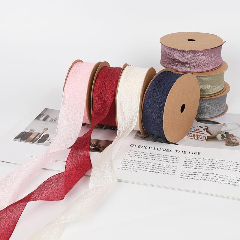 木棉纱带鲜花包装丝带头饰发带diy礼品包装缎带彩带花店包装