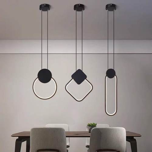 床头吊灯卧室简约现代长线小吊灯家用餐厅吧台背景墙LED北欧吊灯