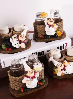 简约现代 创意工艺品礼品 树脂工艺品摆件 可爱厨师胡椒粉瓶