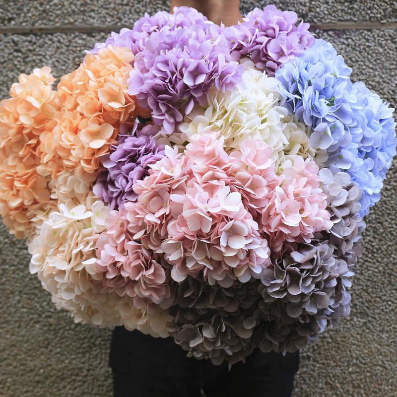 仿真花 绣球 婚礼花墙婚庆布置排花秋色系花材酒店装饰花艺假花束