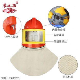 喷砂头盔 全封闭供氧式 可调温喷砂帽内置安全帽打磨喷漆防护专用